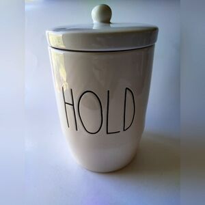 Rae Dunn 'Hold' canister